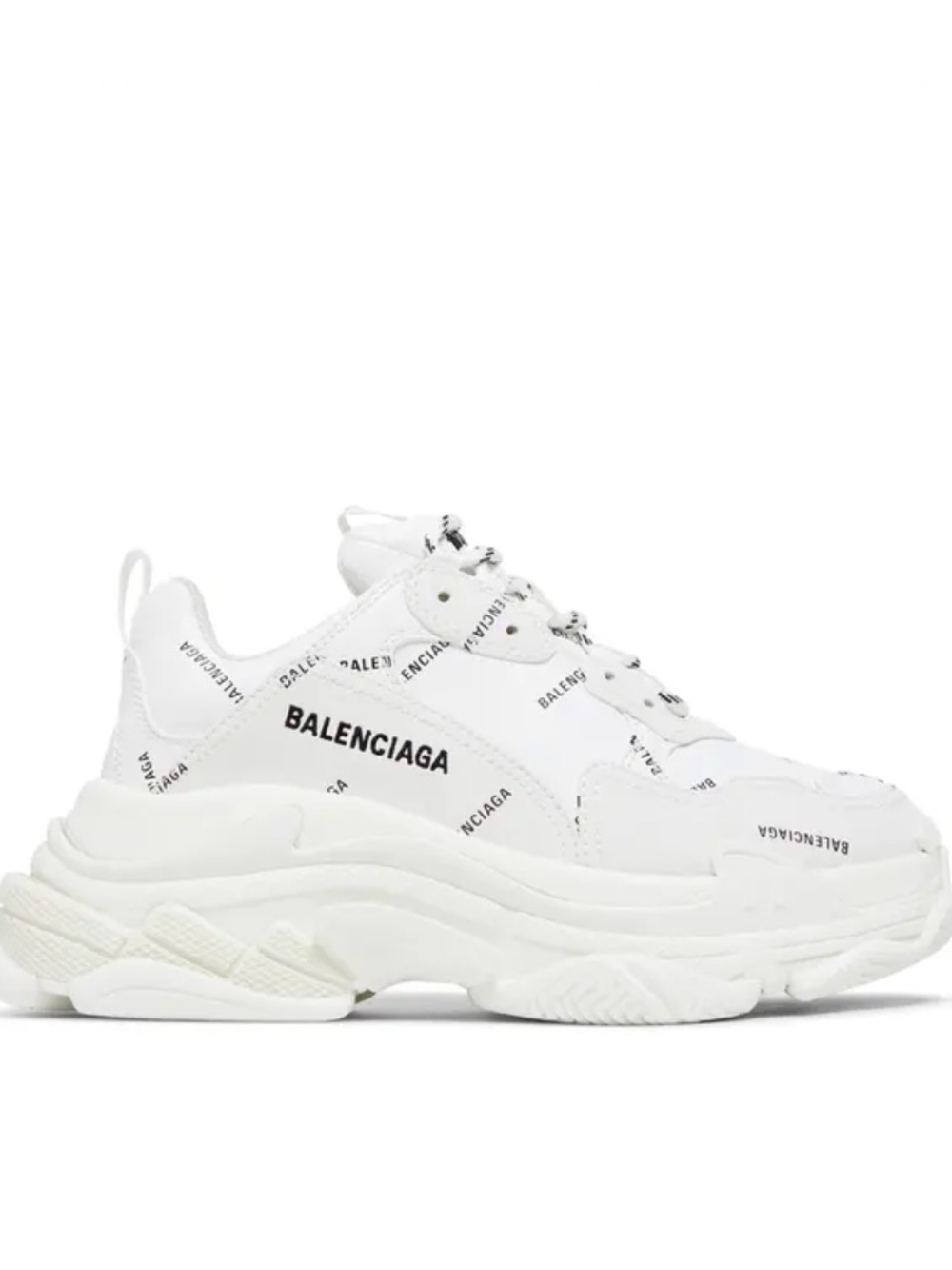 Balenciaga Triple S All Over Logo Sneakers White Men’s Size 14 536737